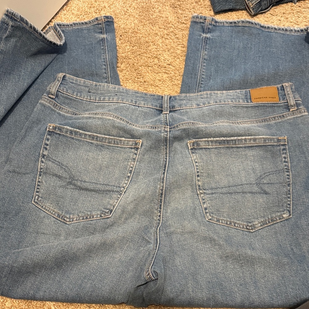 Ae dream drape stretch wide leg jean